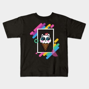 Kitty Cone Geometric Frame Kids T-Shirt